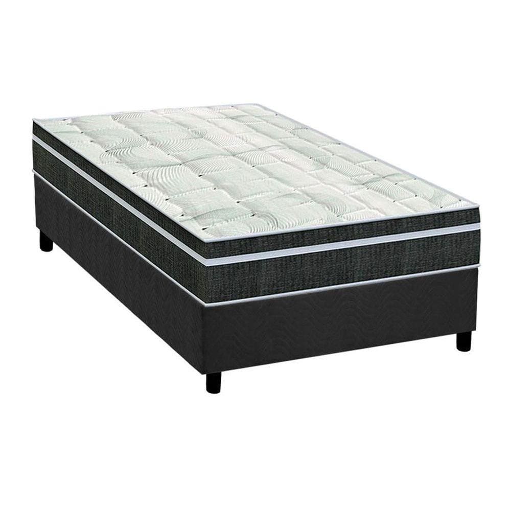 Conjunto Box Solteiro: Colchão Molas Orthoflex Bonnel Venezia + Base CRC Suede Gray(78x188)