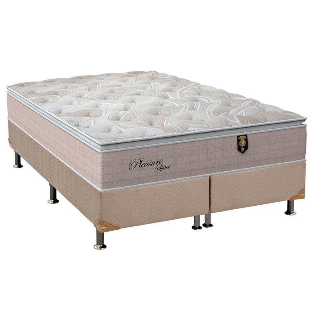 Conjunto Box Queen: Colchão Molas Orthoflex MasterPocket Ensacadas Pleasure + Base CRC Suede Clean(158x198)