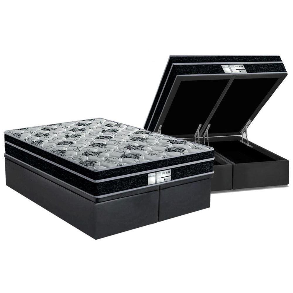 Conjunto Box Baú Queen: Colchão Molas Probel Prolastic ProDormir Born + Base CRC Suede Gray(158x198)
