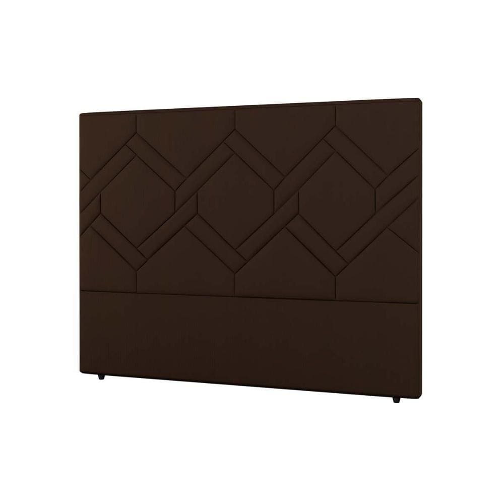 Cabeceira Cama Box Estofada Casal Casal Lima Plus Veludo Cacau - Simbal