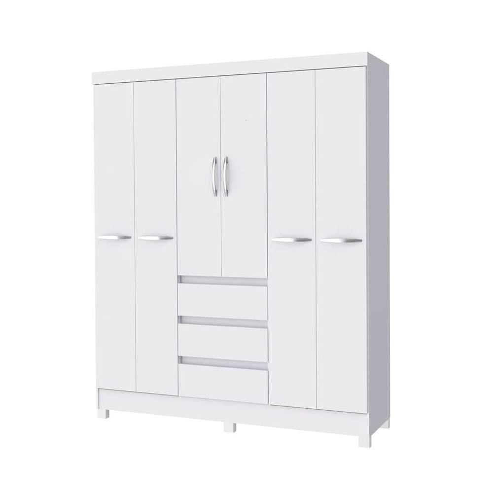 Roupeiro Veneza Madeira 6 Pt 3Gv Branco