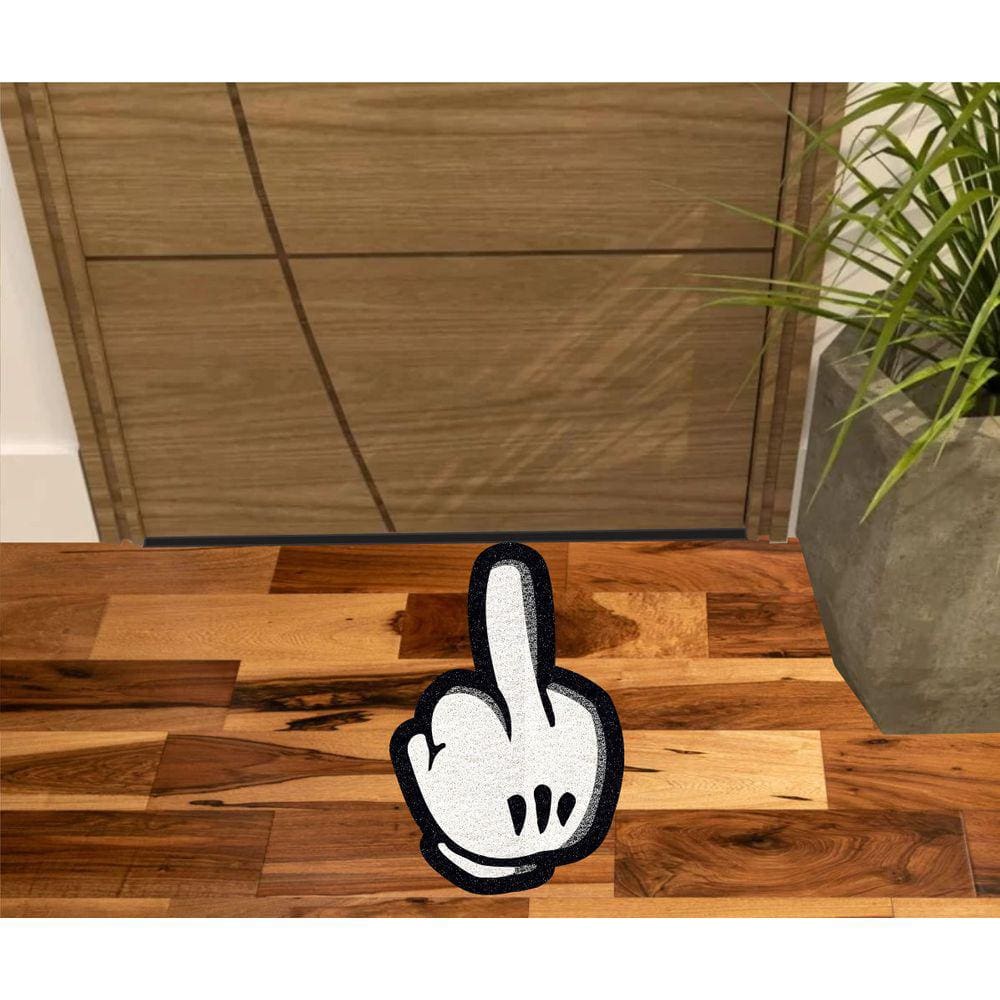 Tapete Divertido Dedo Do Meio No Formato.