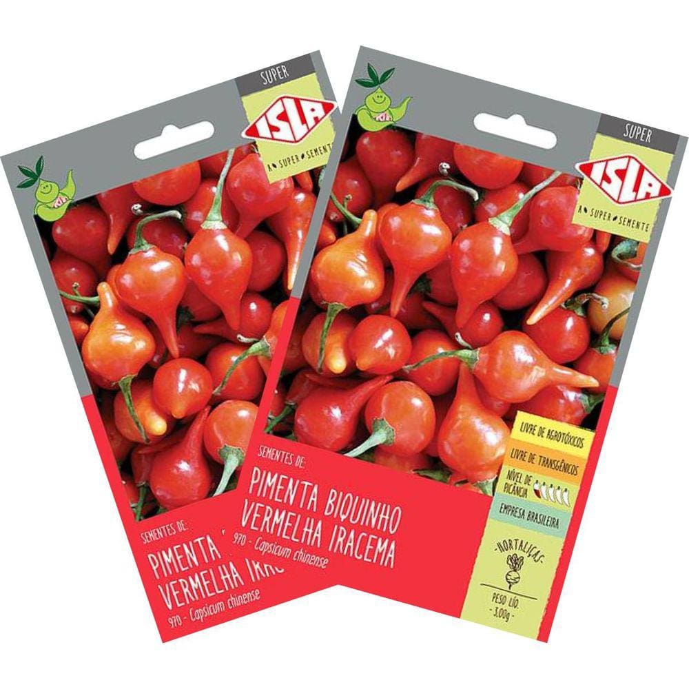 2X Sementes de Pimenta Iracema (Biquinho Vermelha)Super ISLA