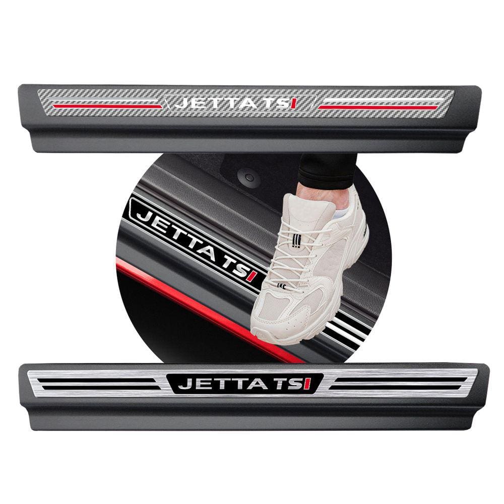 Jogo Soleira Premium Elegance Vw Jetta TSI Todos os Anos - 4 Portas ( Vinil + Resinada 8 Peças )
