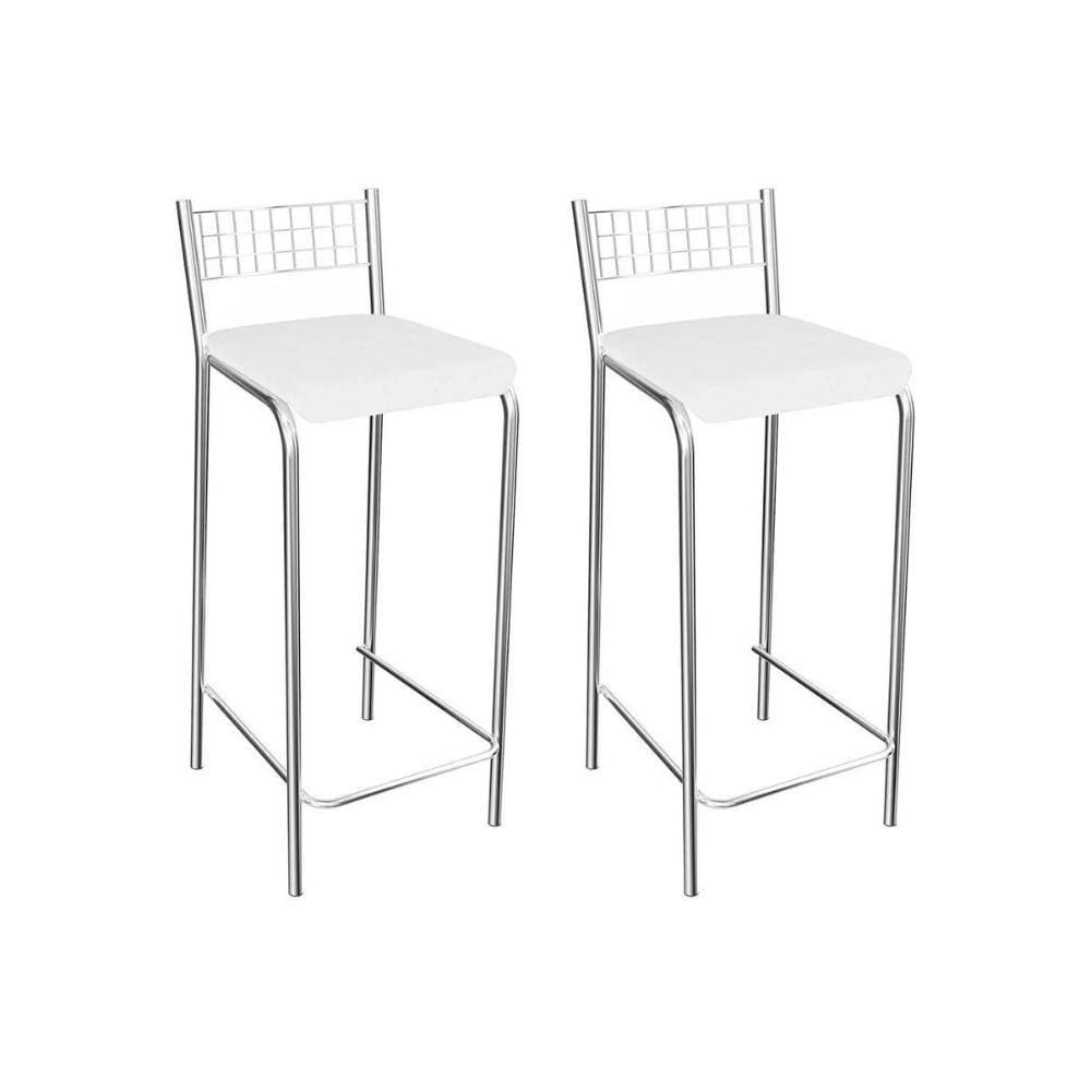Banqueta de Cozinha Gênova 1B705CR 2 Un Cromado/Courano Branco - Kappesberg