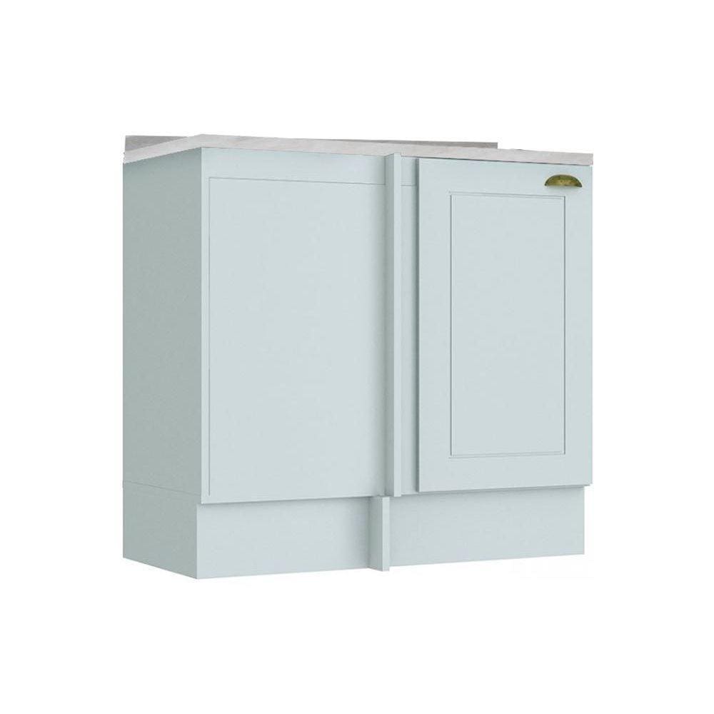Balcão de Cozinha Modulado Canto Reto Americana 1Pta c/ Tampo Branco - Henn