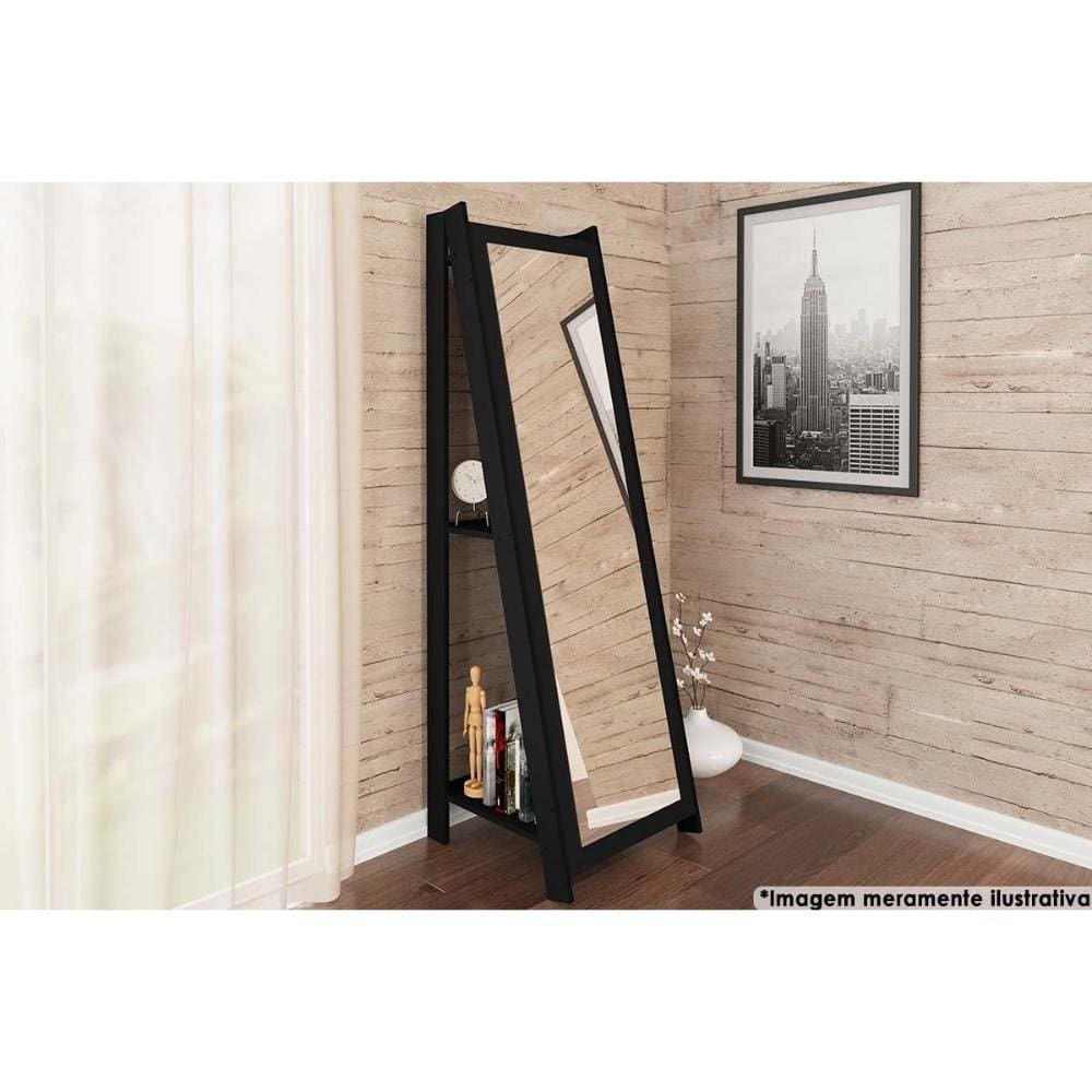 Multiuso Quarto Juvenil Espelho RT 3083 Preto - Movelbento