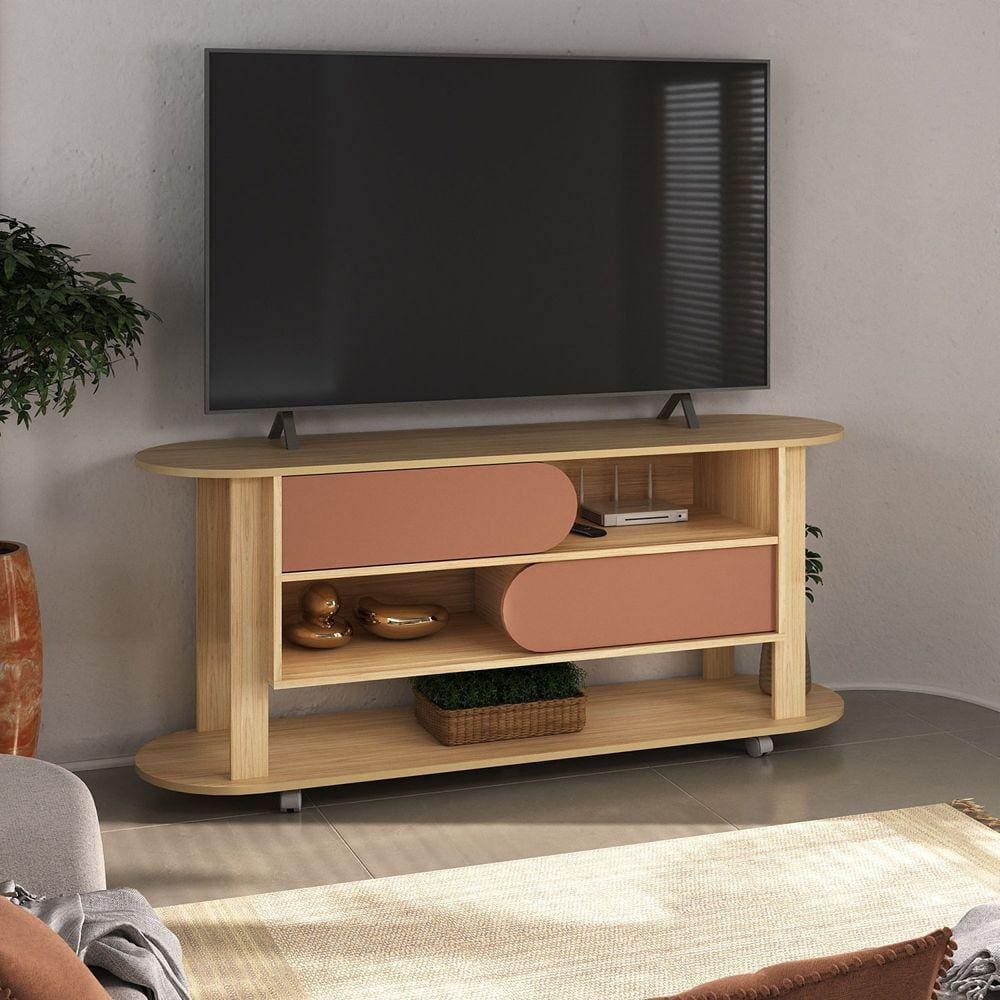 Rack para Tv até 70 Polegadas 2 Portas de Correr 150 Cm Universo Marromle/Terracota