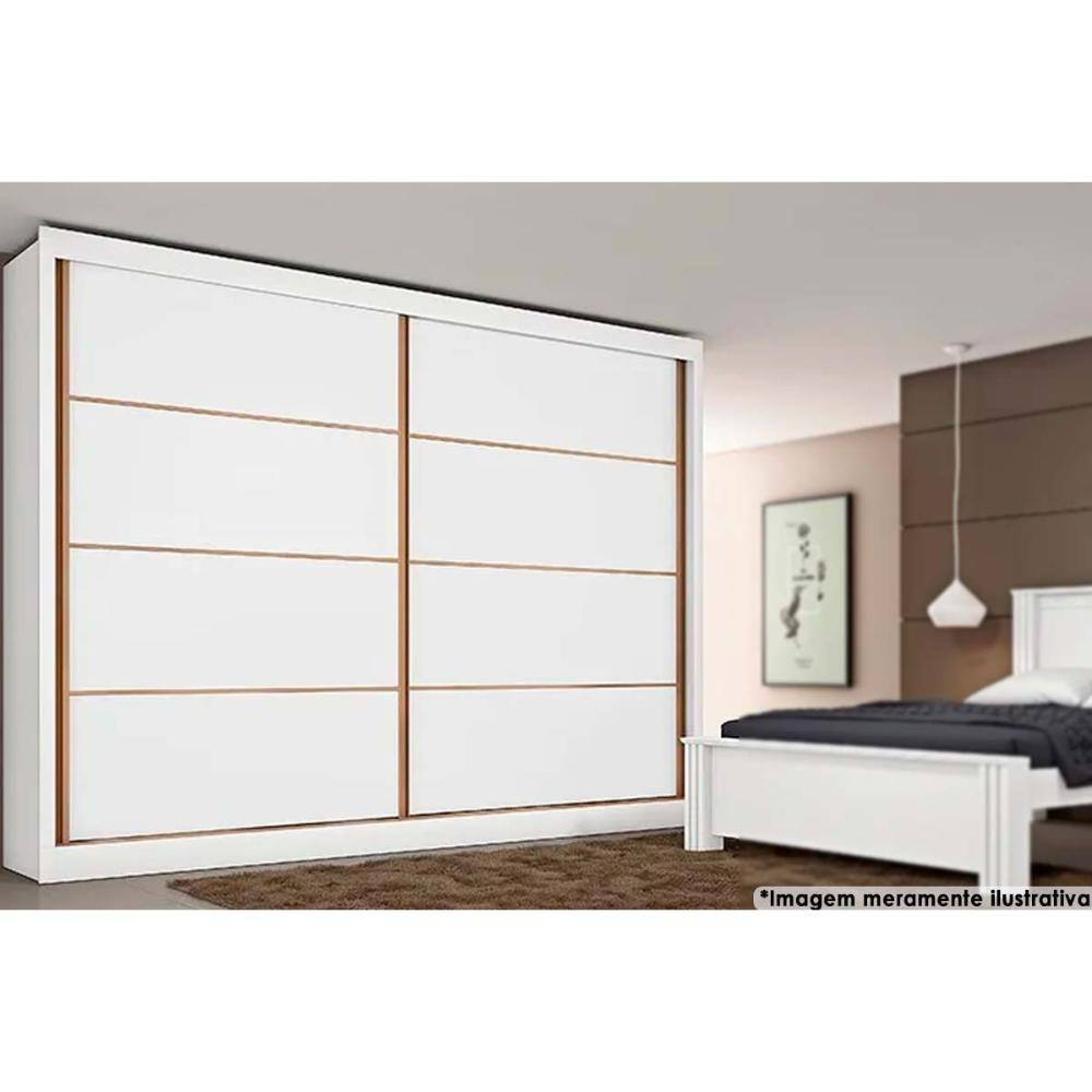 Guarda Roupa Casal Sevilha c/6 Gavetas e 2 Portas de Correr Branco - Europa