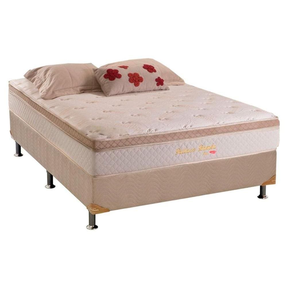 Cama Box Casal: Colchão Molas Herval MasterPocket Ensacadas Pallace Bambu + Base CRC Suede Clean(138x188)