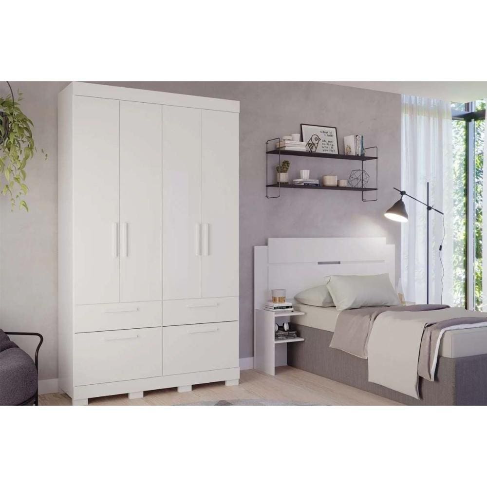 Guarda Roupa 5 Portas  e 3 Gavetas Porto Branco - Panan