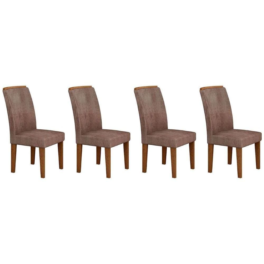Kit 4 Cadeiras Sala Jantar Lunara Un Chocolate - Rufato