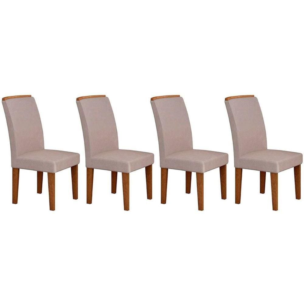 Kit 4 Cadeiras Sala Jantar Lunara Un Creme - Rufato