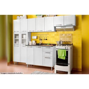 Cozinha Modulada Bertolini Múltipla 4 Peças (2 Armários + 1 Balcão + 1 Paneleiro) C4P81 Branco