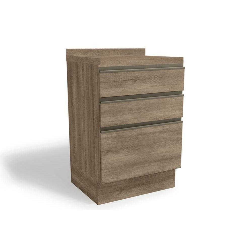 Gabinete de Cozinha Modulado Balcão Maxxi G743 3 Gavetas c/ Tampo Nogal - Kappesberg