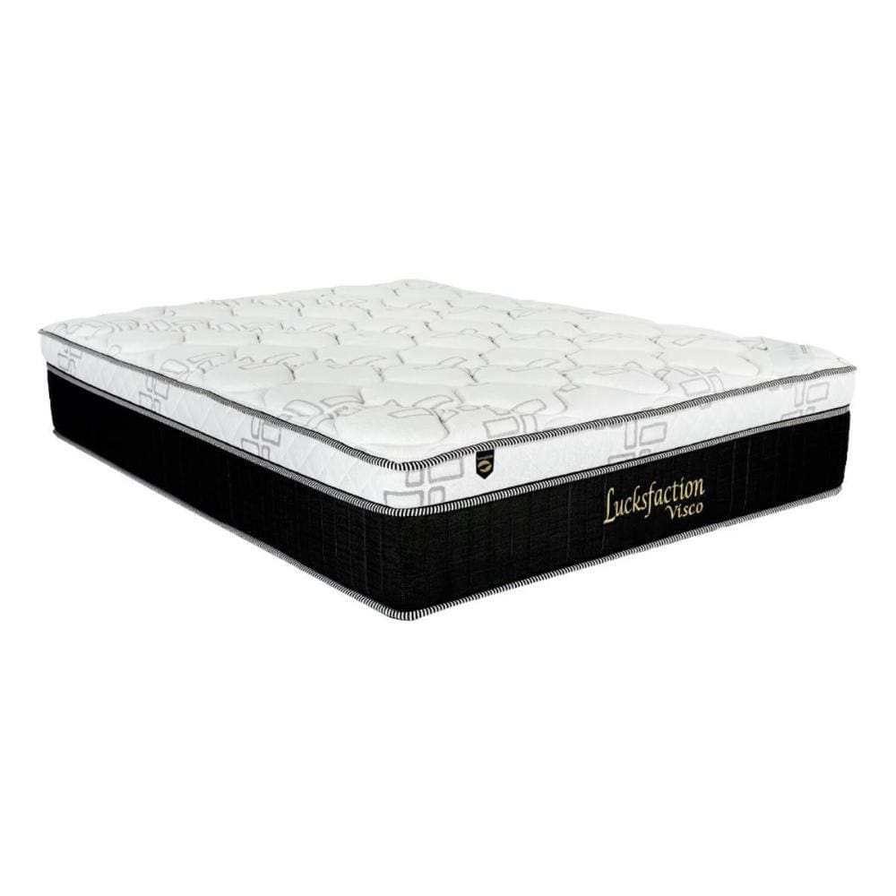 Colchão Casal Espuma Visco Molas Ensacadas MasterPocket Lucksfaction Black Euro Pillow (138x188x36) - Luckspuma