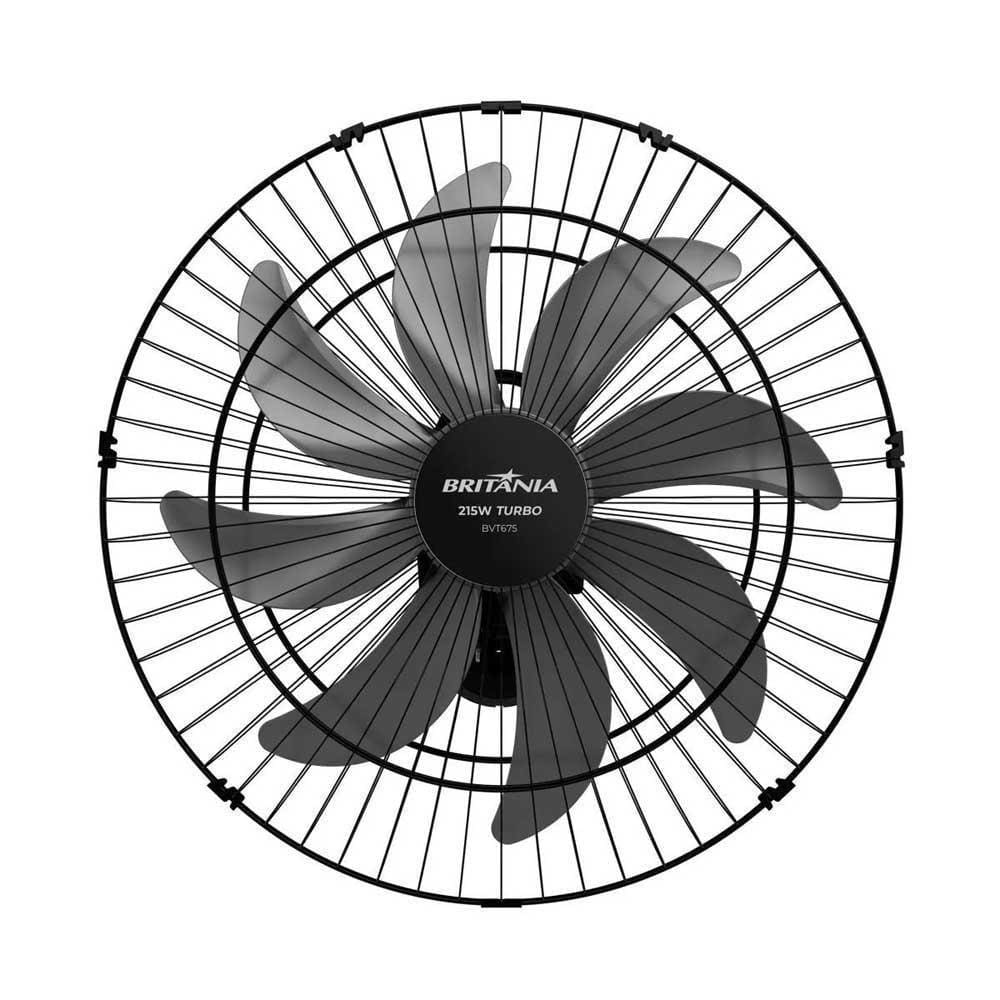 Ventilador De Parede Britânia 8 Pás 215W Bvt675 Preto - 127V