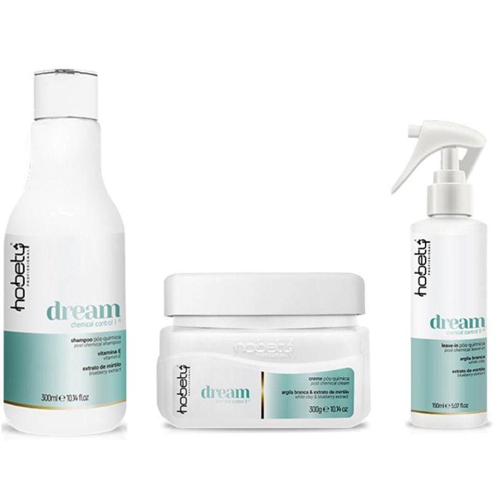 Hobety Kit Dream Shampoo Creme E Leave In Pós Quimica