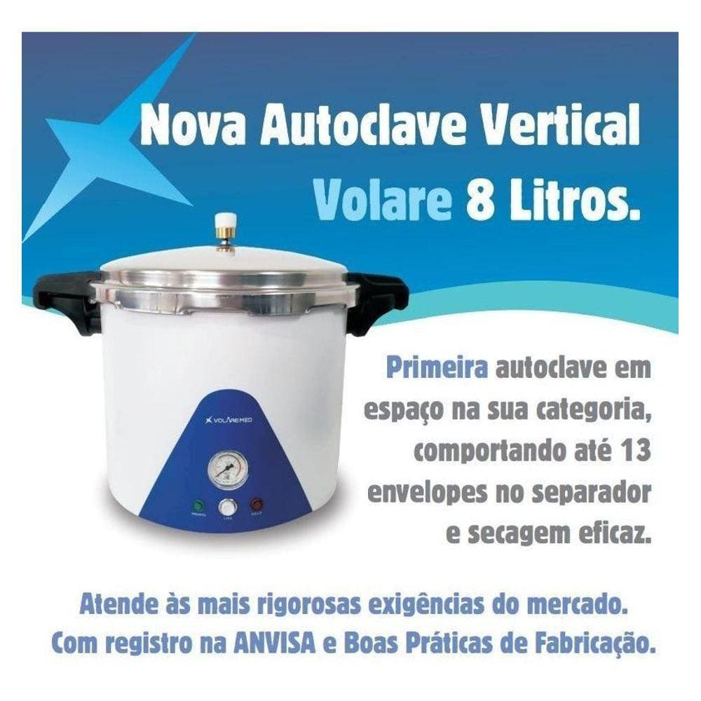 Autoclave Vertical Analógica 08 Litros 220V - Volare Med