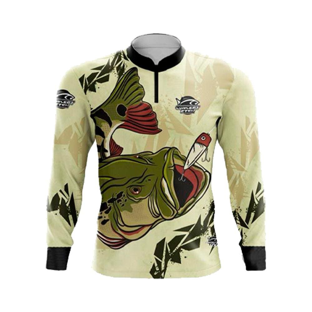 Camiseta Pesca Concept Fishing Proteção UV Infantil ao Adulto X3 Tucunaré Verde