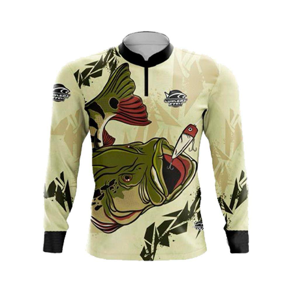 Camiseta Pesca Concept Fishing Proteção UV Infantil ao Adulto X3 Tucunaré Verde