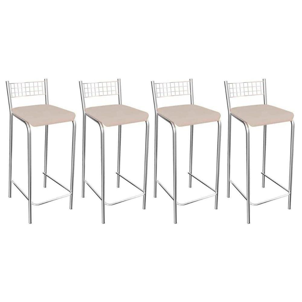 Banqueta de Cozinha Gênova 1B705CR 4 Un Cromado/Courano Nude - Kappesberg