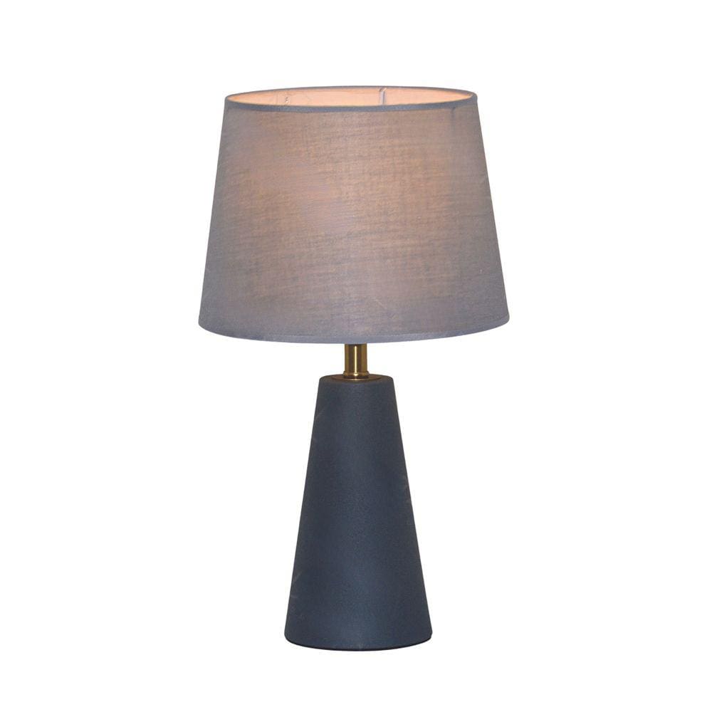 Luminária de Mesa Abajur de Metal Cinza com Cúpula Cinza 43cm 1E27