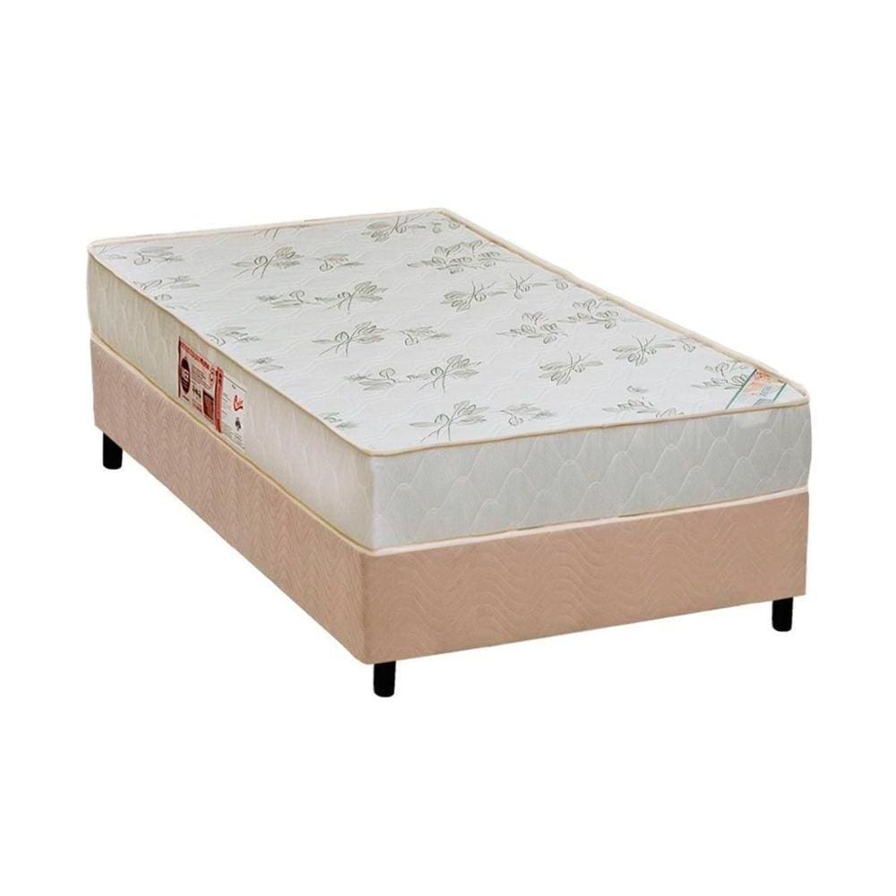 Conjunto Box Solteiro: Colchão Espuma Castor D33 Sleep Max Relax + Base CRC Suede Clean(88x188)