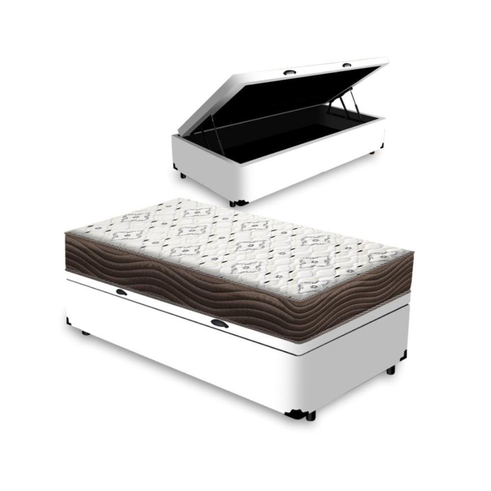 Cama Box Baú Solteiro King + Colchão D45 Iso 150 Ortobom 96cm - Suporta até 120kg