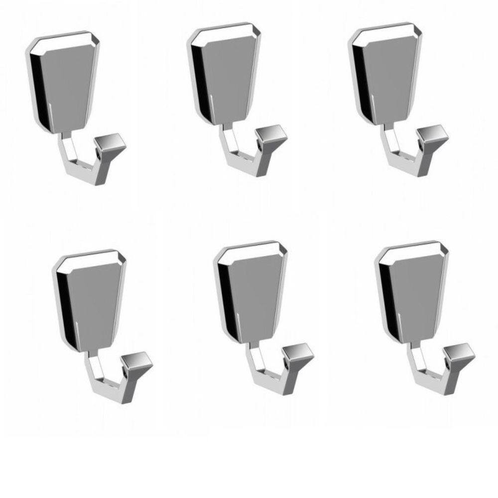 Kit 06 Cabides de Parede Premium PR4300 Cromado