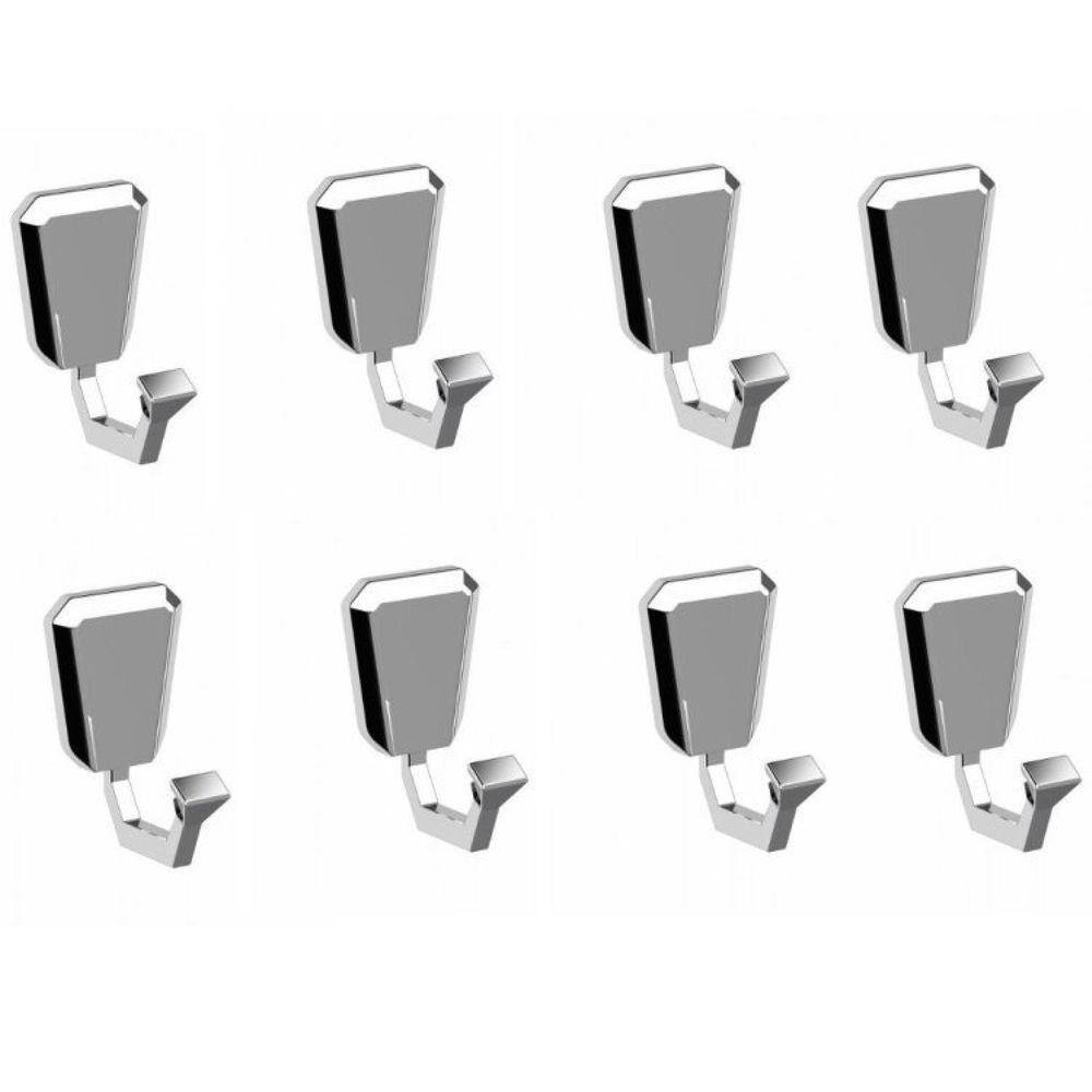 Kit 10 Cabides de Parede Premium PR4300 Cromado