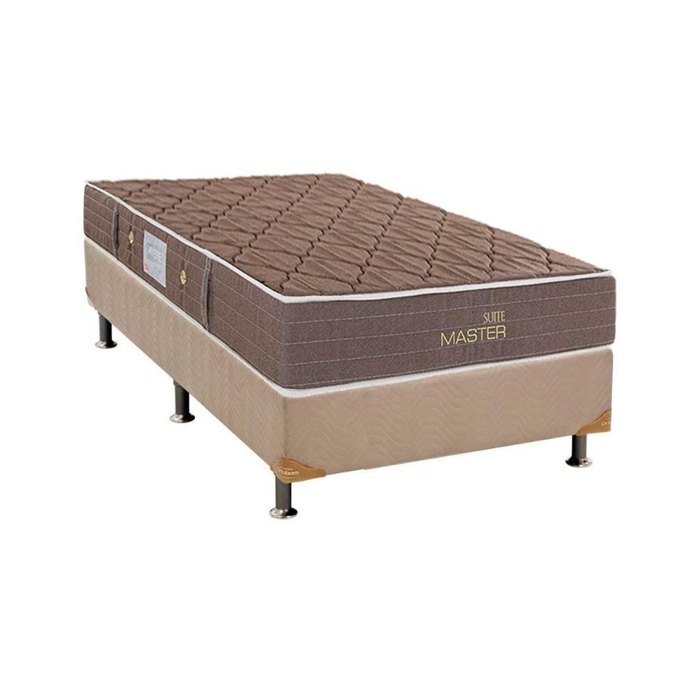 Cama Box Solteiro: Colchão Molas Bonnel Herval Suite Master Plus + Base CRC Suede Clean(88x188)
