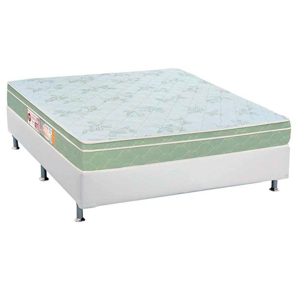 Cama Box Casal: Colchão Espuma D33 Castor Sleep Max + Base CRC Courano White(138x188)