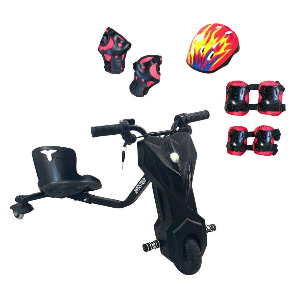 Drift Triciclo Elétrico Scooter Motorizado Infantil Freio Kit de Proteção 120W Importway Bwdtek-120W