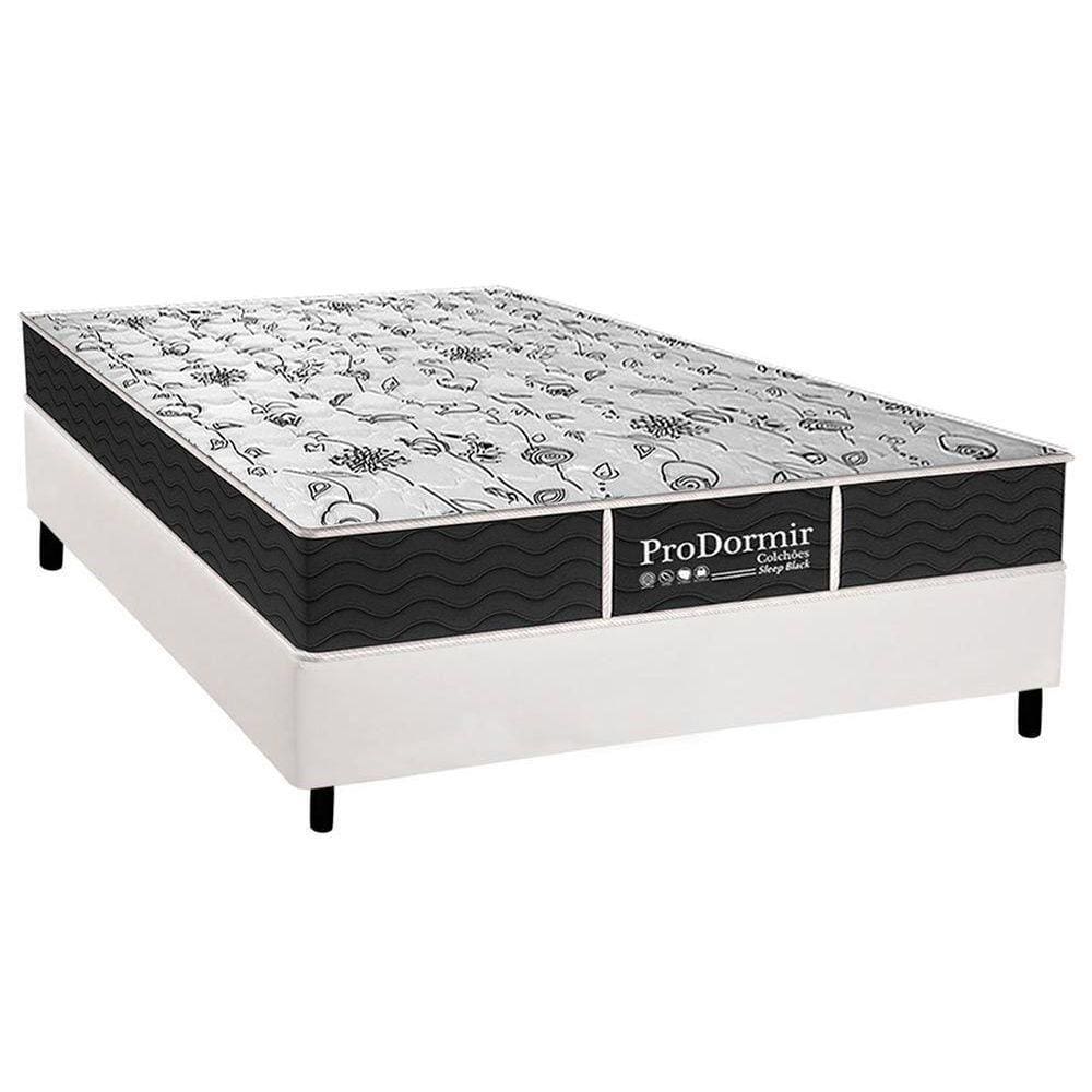 Cama Box Casal: Colchão Molas Probel Prolastic Sleep + Base CRC Courano White(138x188)