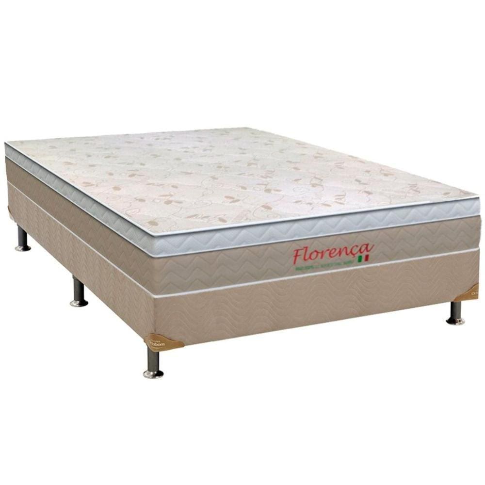 Cama Box Casal: Colchão Molas Bonnel Orthoflex Florença + Base CRC Suede Clean(138x188)
