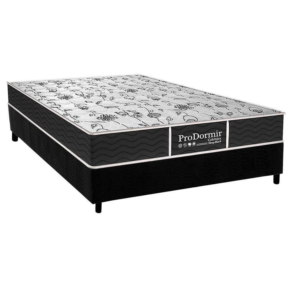 Cama Box Casal: Colchão Molas Probel Prolastic Sleep + Base CRC Suede Black(138x188)