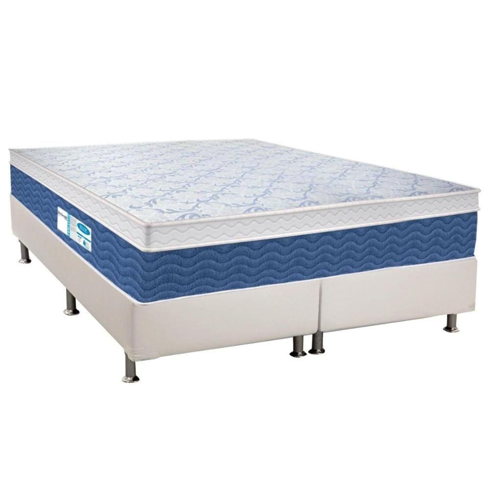 Cama Box Queen: Colchão Molas Probel Prolastic Blue + Base CRC Courano White(158x198)