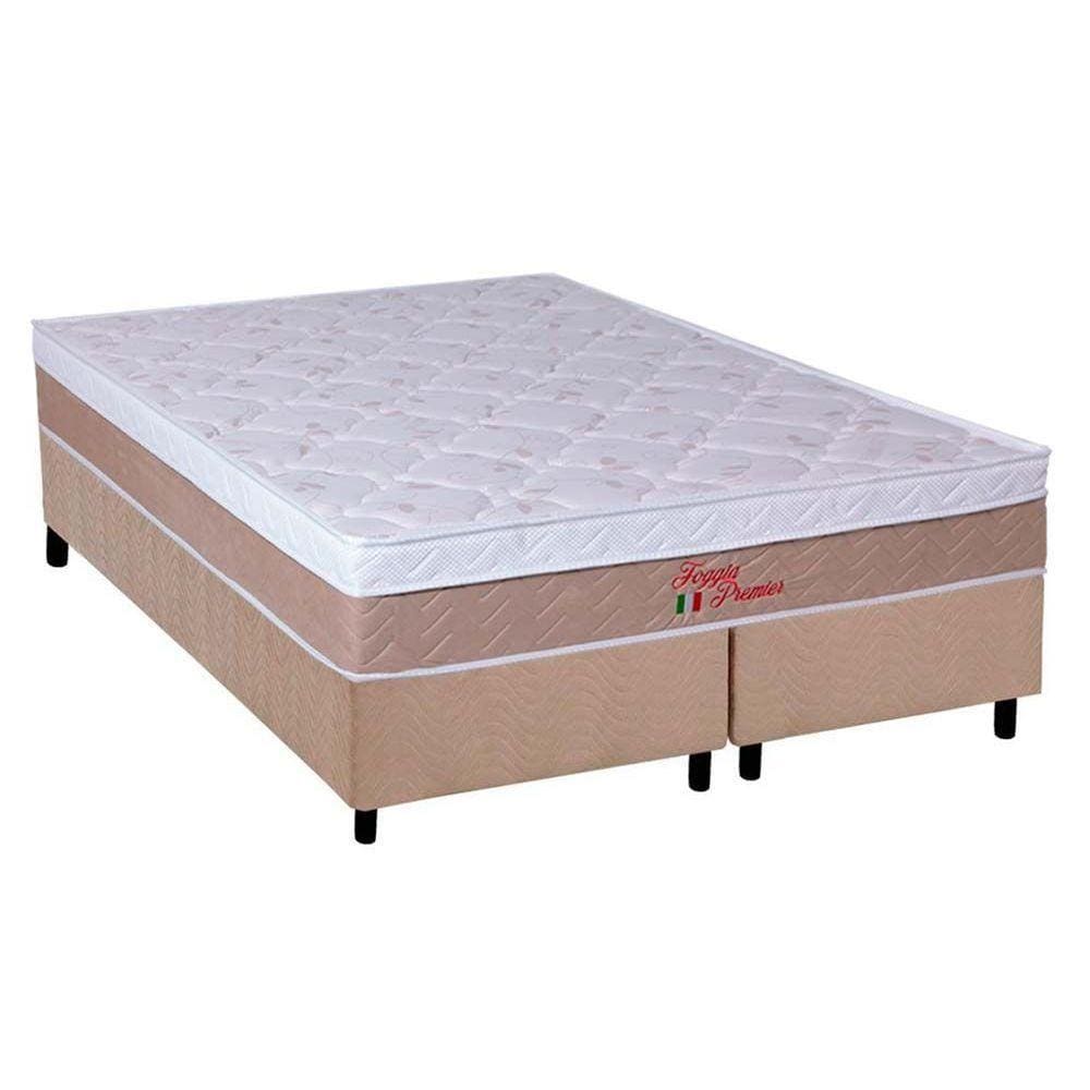 Cama Box Queen: Colchão Ortopédico Orthoflex Foggia Premier Euro Pillow+ Base CRC Suede Clean(158x198)
