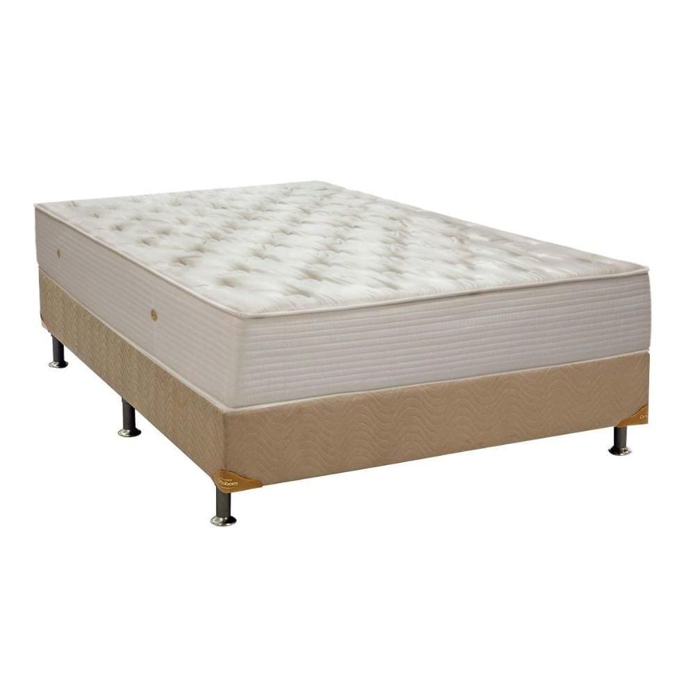 Cama Box Queen: Colchão Molas Ortobom Hotelaria Multilastic Orthotel Superluxo + Base CRC Suede Clean(158x198)