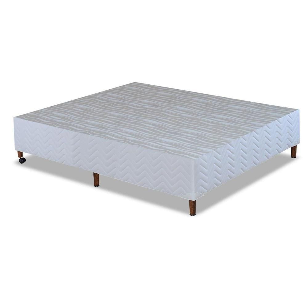 Cama Box Base Universal Casal Bordado White (138x188x30) - Paropas