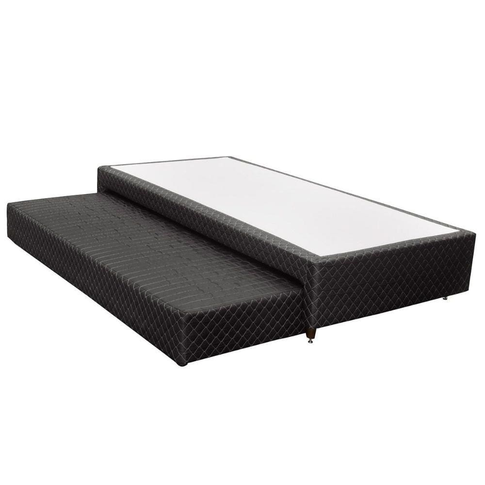 Cama Box Base c/Auxiliar Universal Solteiro MH1453 Bordado Black (88x188x32) - Herval