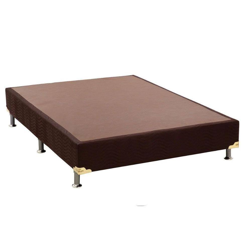 Cama Box Base Universal Casal Suede Brown (138x188x30) - Ortobom