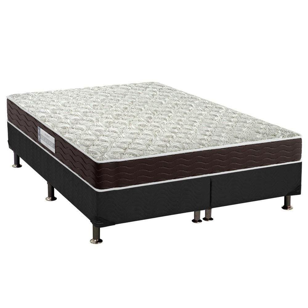 Cama Box King: Colchão Espuma D33 Probel Advanced + Base CRC Suede Black(193x203)