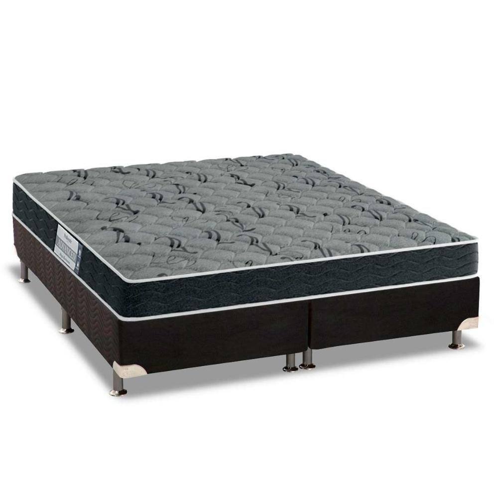 Cama Box King: Colchão Espuma D33 Probel ProDormir Advanced Mega Resistente + Base CRC Suede Black(193x203)