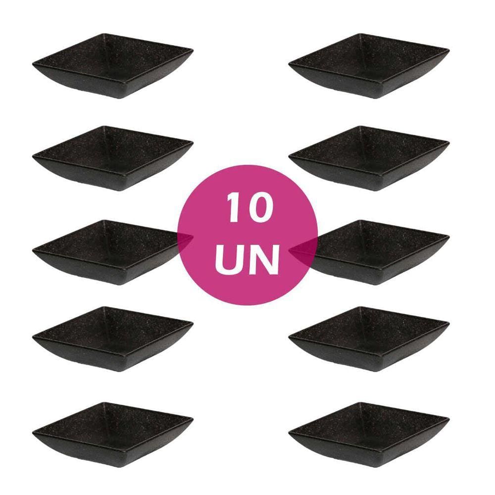 10Un Prato Mini Petisqueira Quadrado Aperitivos Preto