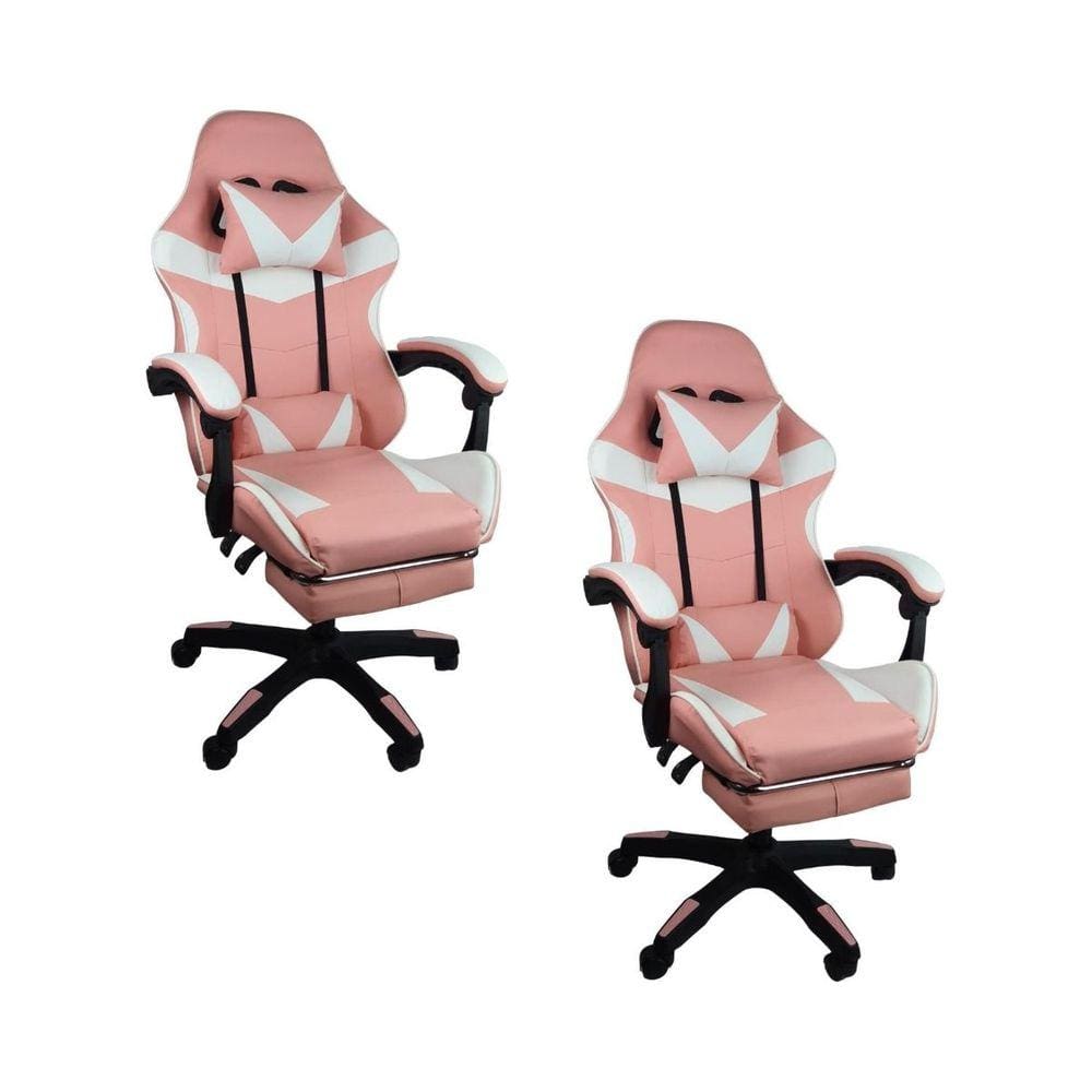Kit 2 Cadeiras Gamer Stillus Ergonômica com Apoio Para os Pés