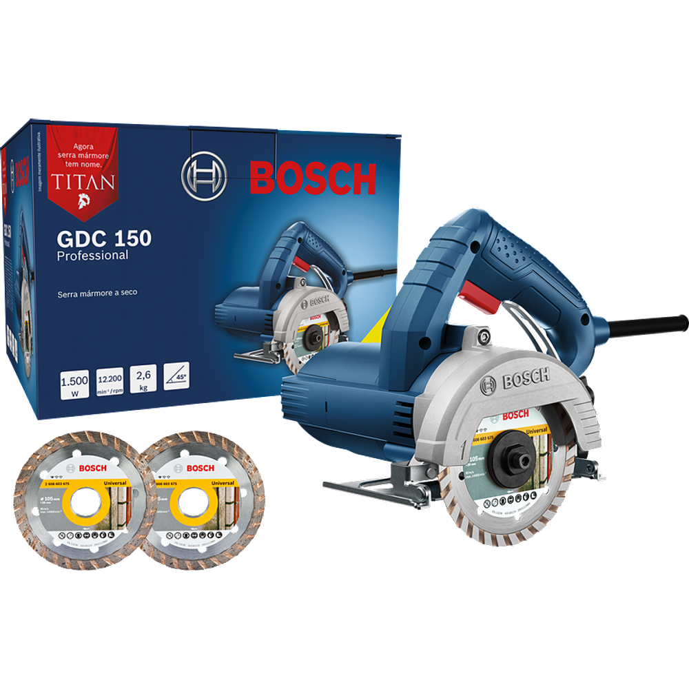 Serra Mármore Titan Gdc150 220v Bosch com 2 discos Maquifer