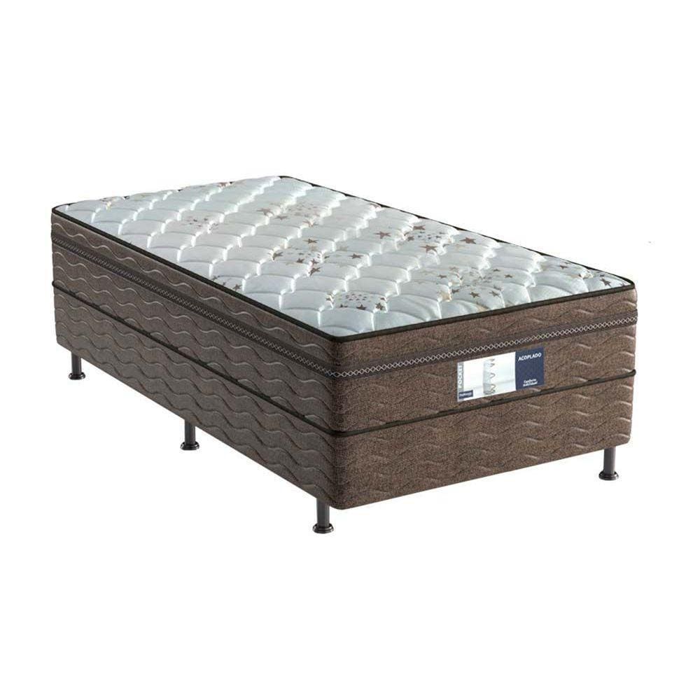 Cama Box Conjugado Solteiro: Colchão Ortopédico D28 ProDormir Advanced Pillow Top Brown (88x188x50) Probel