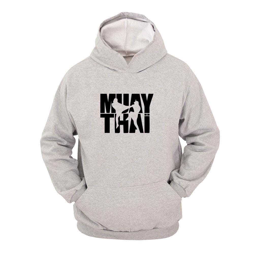 Moletom Masculino Canguru Com Capuz Estampado Muay Thai